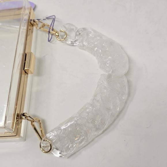 NWT Jill & Ally Transparent Acrylic Chain Clutch Purse Bag - Picture 8 of 10